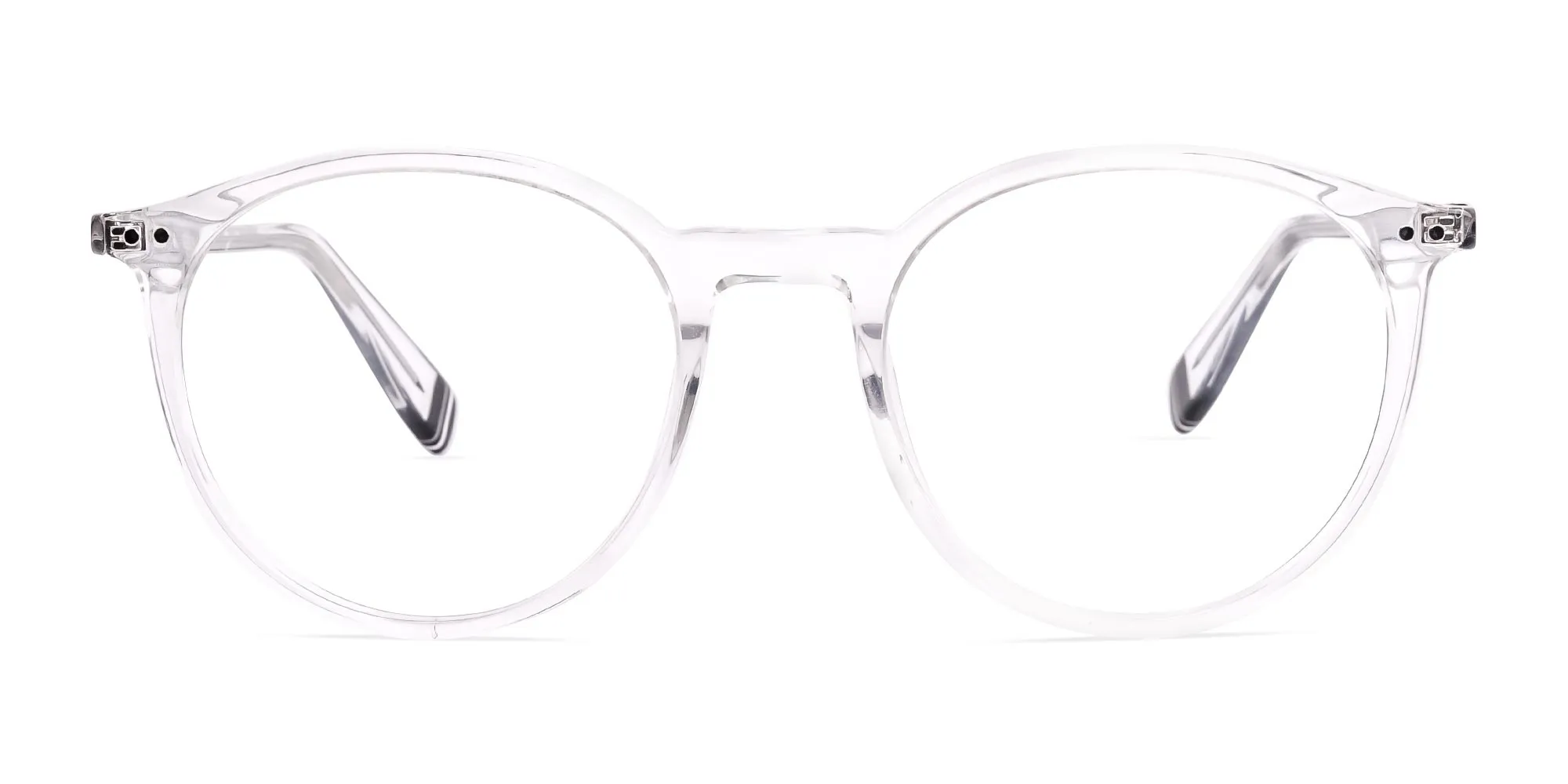 Acetate full rim round frames in Crystal Clear – FLETCHER 6 by Tom Archer
